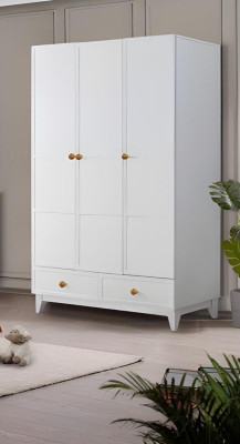 Set de habitación infantil Lujo Cómodas Blancas Armario Diseño de Madera Moderno Muebles