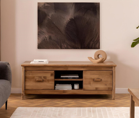 Soport de TV marrón elegante de madera mesa de TV salón lujoso RTV