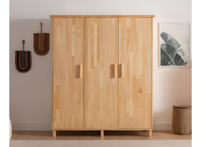 Dormitorio beige Armario elegante Armarios de madera de diseño de 3 puertas.