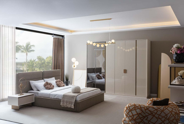 Armario gris claro muebles de diseñador para dormitorio armarios de madera de lujo