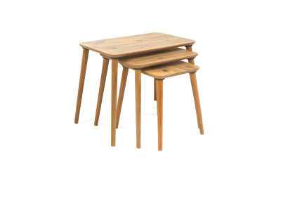 Marrón Mesa de centro de madera Conjunto de sala de estar de 3 piezas Mesas de un solo color