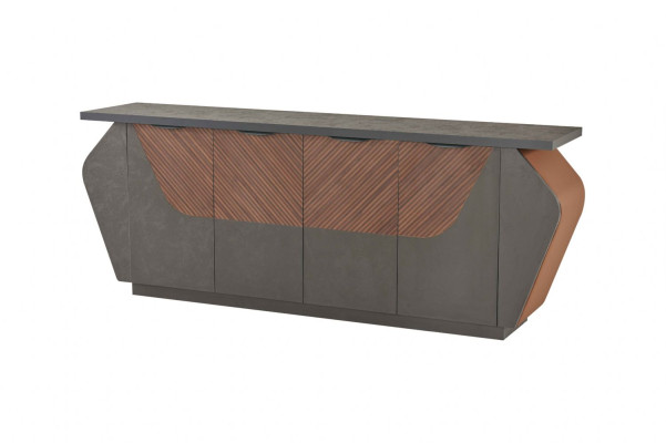 Conjunto de estudio de 3 piezas Escritorio Credenza Cómoda Moderno Estilo Rectangular