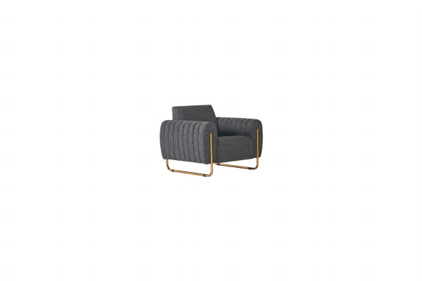 Sofá de oficina gris noble de 2 plazas con cojines y mesa de centro de madera, muebles tapizados.