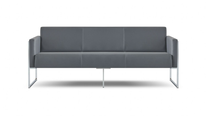 Conjunto de sala de estar de 3 piezas, sofá de 3 plazas, sillón y mesa de centro en gris liso y moderno.