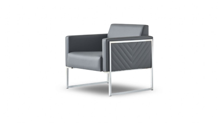 Conjunto de estudio 4 piezas 2x sofá de 2 plazas con 2x sillones gris monocolor moderno