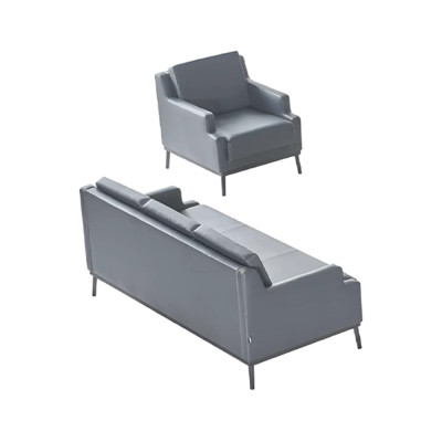 Conjunto de oficina gris oscuro Sillón de 3 plazas Color sólido Diseño moderno