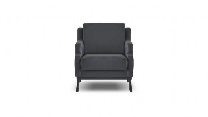 Juego de muebles para la oficina de 3 piezas: sofá de 3 plazas, sillón y mesa de centro modernos en gris oscuro.
