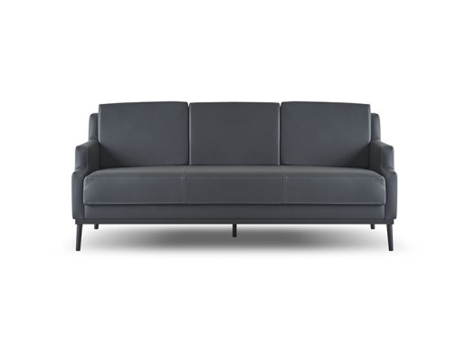 Conjunto de oficina 3 piezas con sofá de 3 plazas y 2 sillones en gris oscuro diseño moderno.