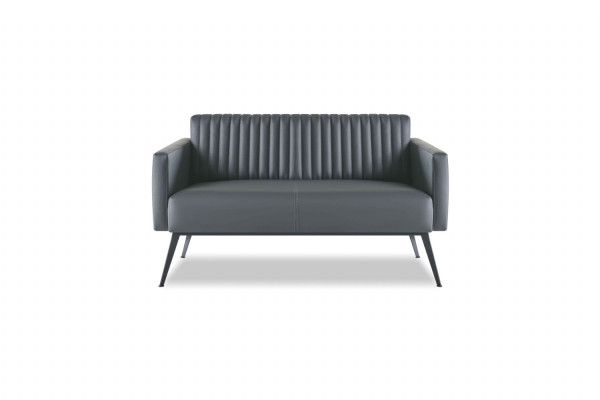 Juego de 4 piezas para la sala de estar con sofá de 3 plazas, sofá de 2 plazas y 2 sillones en negro liso.