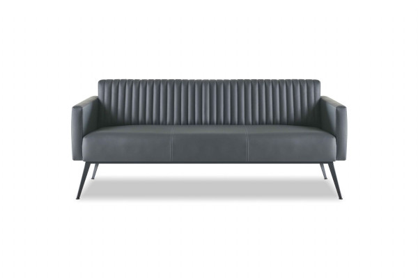 Set de 4 piezas para la sala de trabajo 2 sofás de 3 plazas 2 sillones negro monocromático moderno