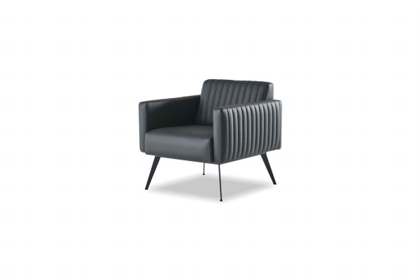 Set de 4 piezas para la sala de trabajo 2 sofás de 3 plazas 2 sillones negro monocromático moderno