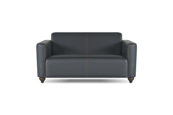 Juego de salón de 4 piezas con 2x sofás de 2 plazas y 2x sillones en color negro para la sala de estar.