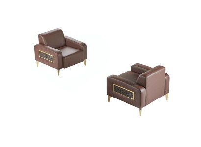 Juego de estudio de 2 piezas Silla Marrón Color sólido Diseño moderno Sala de estar