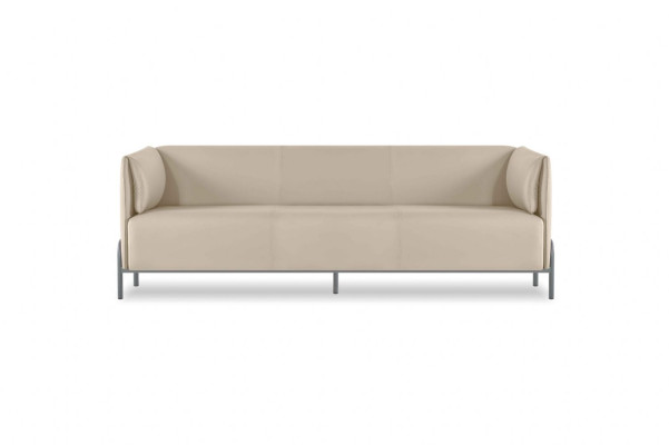 Tapicería de piel sintética beige Conjunto de asientos lujosos para 3 personas 2 sillones de dos plazas 4 piezas