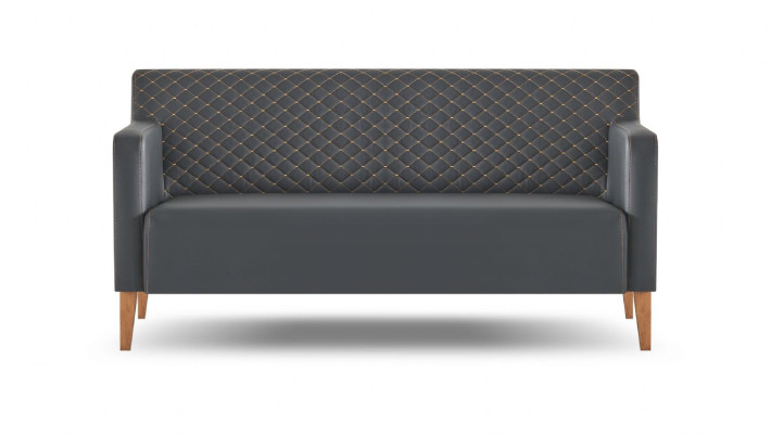 Set de estudio 5 piezas Negro 2x Sofá de 3 plazas 2x Sillón Marrón Mesa de centro
