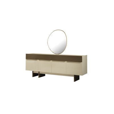 Mueble aparador de cocina marrón-beige, muebles de comedor de diseñador, cómoda de lujo.