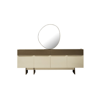 Mueble aparador de cocina marrón-beige, muebles de comedor de diseñador, cómoda de lujo.