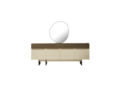 Mueble aparador de cocina marrón-beige, muebles de comedor de diseñador, cómoda de lujo.