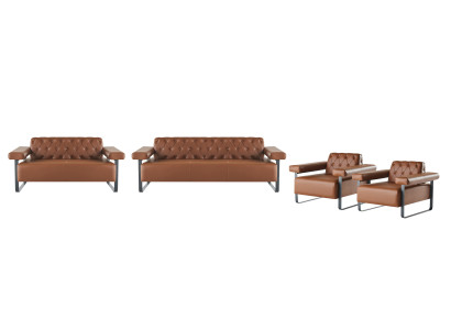 Sofá Chesterfield con botones, juego de sofás de 4 piezas de 3 plazas, 2 plazas y sillón moderno.