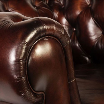 Sofá Chesterfield Big XXL Blackpool Sofá Cuero Artificial Textil Acolchado Conjunto