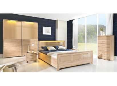 Dormitorio Conjunto de muebles de madera completo Cama Armario Cómoda Mesita de noche Cremona2