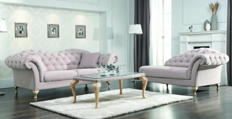 Chesterfield juego de sofás Set de sofá clásico con chaise lounge de estilo tradicional.
