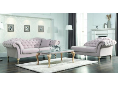Chesterfield juego de sofás Set de sofá clásico con chaise lounge de estilo tradicional.