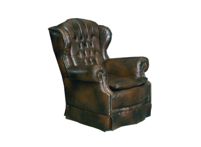 Sillón Chesterfield orejero, sillón de televisión, sofá relax de cuero de 2 plazas nuevo.