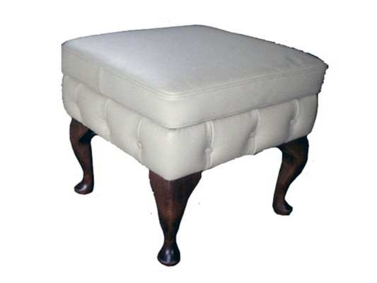 Taburete Chesterfield Taburete auxiliar Otomana Sofá Cuero Tela Textil Asiento Nuevo
