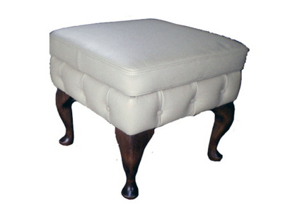 Taburete Chesterfield Taburete auxiliar Otomana Sofá Cuero Tela Textil Asiento Nuevo
