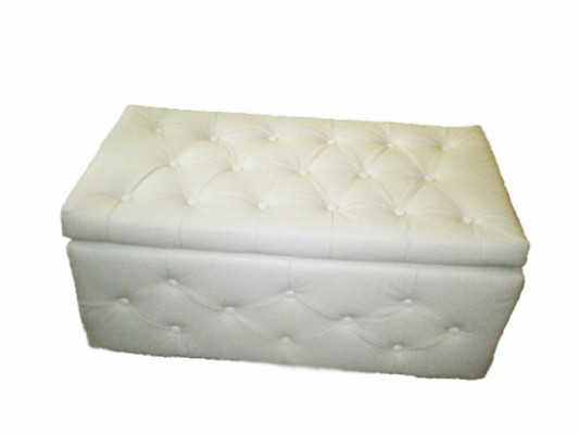 Taburete Chesterfield, taburete auxiliar otomano sofá de cuero tela textil CHESTER17