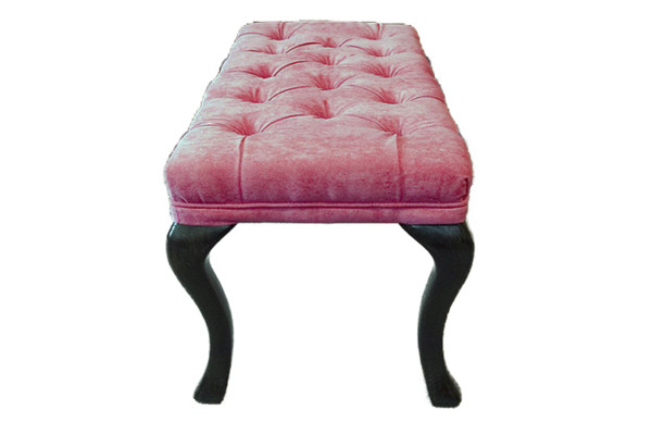 Chesterfield taburete taburete auxiliar otomana sofá cuero tela TORBAY II Nuevo
