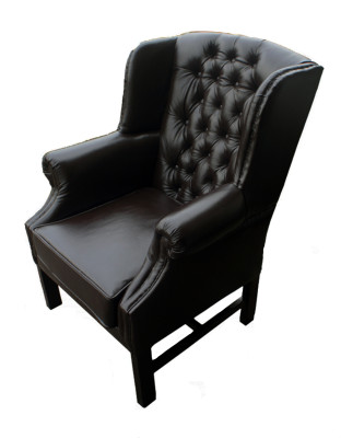 Sillón Chesterfield orejero sillón reclinable sofá relax de cuero sofá de dos plazas C.15