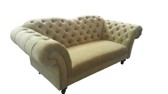 Chesterfield Tela de terciopelo Sofá sofá Tapicería 3 plazas Sofá clásico Nuevo