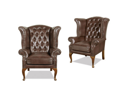 Chesterfield sillón orejero Queen sillón look antiguo sofá tapicería televisión muebles nuevos