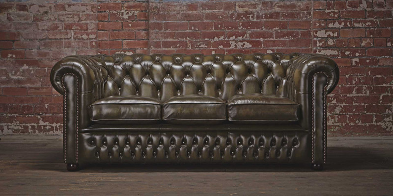 Chesterfield 3 plazas XXL tapicería asiento sofá conjunto Big Couchen 2016-06