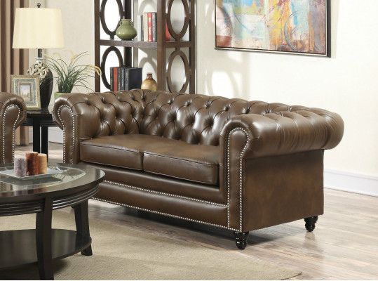 Sofá Chesterfield de 3 plazas, diseño acolchado, conjunto de sofás SL Sofá 8 nuevo.