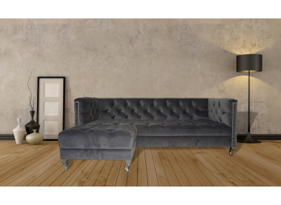 Sofá Chesterfield de 3 plazas, diseñador de sofás tapizados, conjunto de sofás SLIII, sofá número 3.