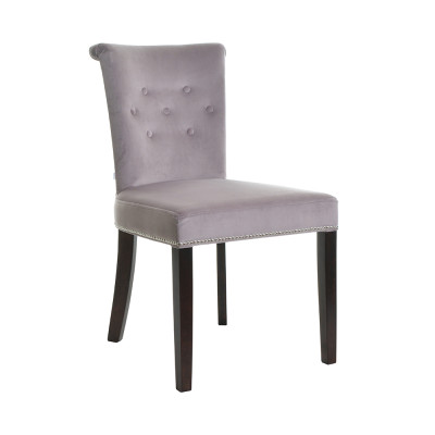 Silla de diseñador de lujo Chesterfield tapizada en silla de comedor y salón.