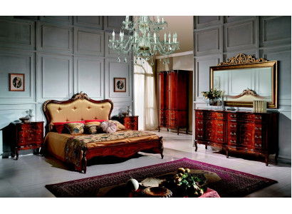 Cama clásica Chesterfield con pedrería de Swarovski, cama doble tapizada.