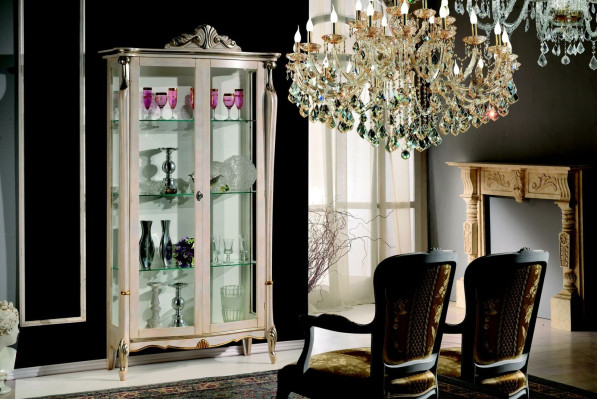 Diseño Muebles Madera Clásico Barroco Lujo Vitrina Armario Estante Muebles Italianos Nuevo
