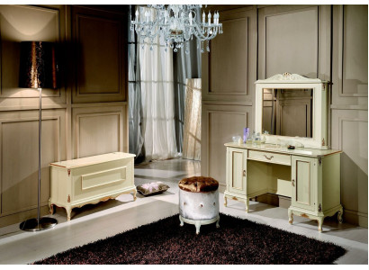 tocador estilo italiano, muebles estilo tocador, dormitorio, barroco, rococó, taburete nuevo