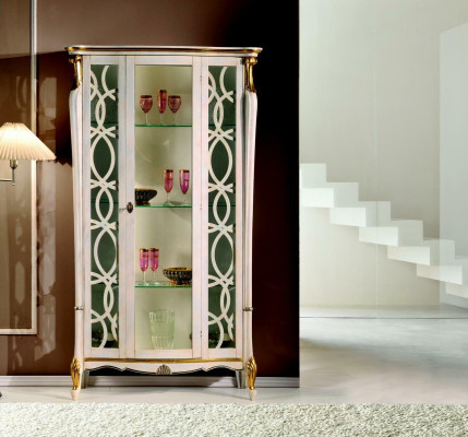 Muebles clásicos de madera, diseño de vitrina, estante de estilo, armario, armarios, muebles italianos nuevos.