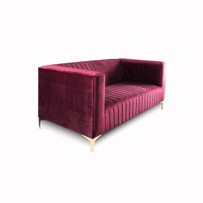 Sofá de 2 plazas elegante y súper cómodo en color lila se convierte en un brillante acento en su interior.