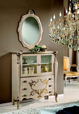 Cómoda Aparador Armario Estantes Muebles italianos Barroco Rococó Estantería Armarios