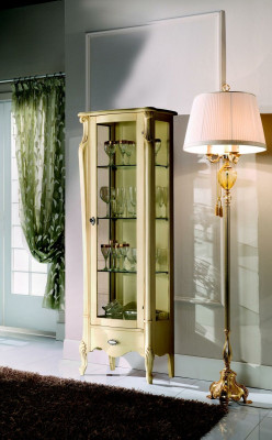 Muebles clásicos Muebles italianos Madera Beige Vitrina Elegante vitrina Nueva