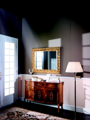 Muebles de lujo de madera de diseñador italiano, conjunto de 2 piezas en estilo barroco.