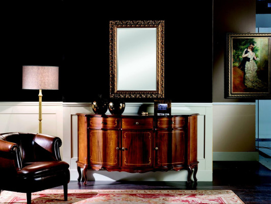 Envíe un lujoso set de muebles italianos de madera con estilo barroco, que consta de 2 piezas, incluyendo una cómoda.