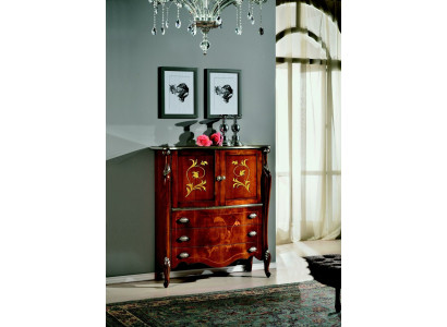 Muebles de madera estilo barroco, elegante armario, cómoda, armarios de diseñadores italianos.
