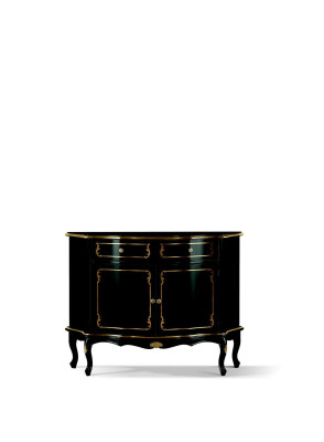 Muebles de madera de lujo de Italia, cómoda negra, armario de buffet de lujo.